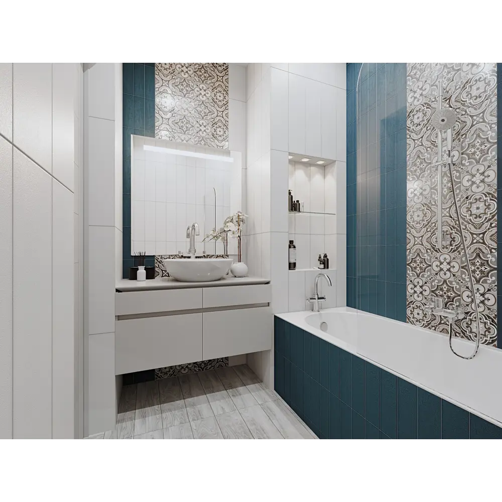 Керамогранит «Патч» 60x15 см 1.36 м2 цвет серый BELANI STLM-2016694 - Вид №3