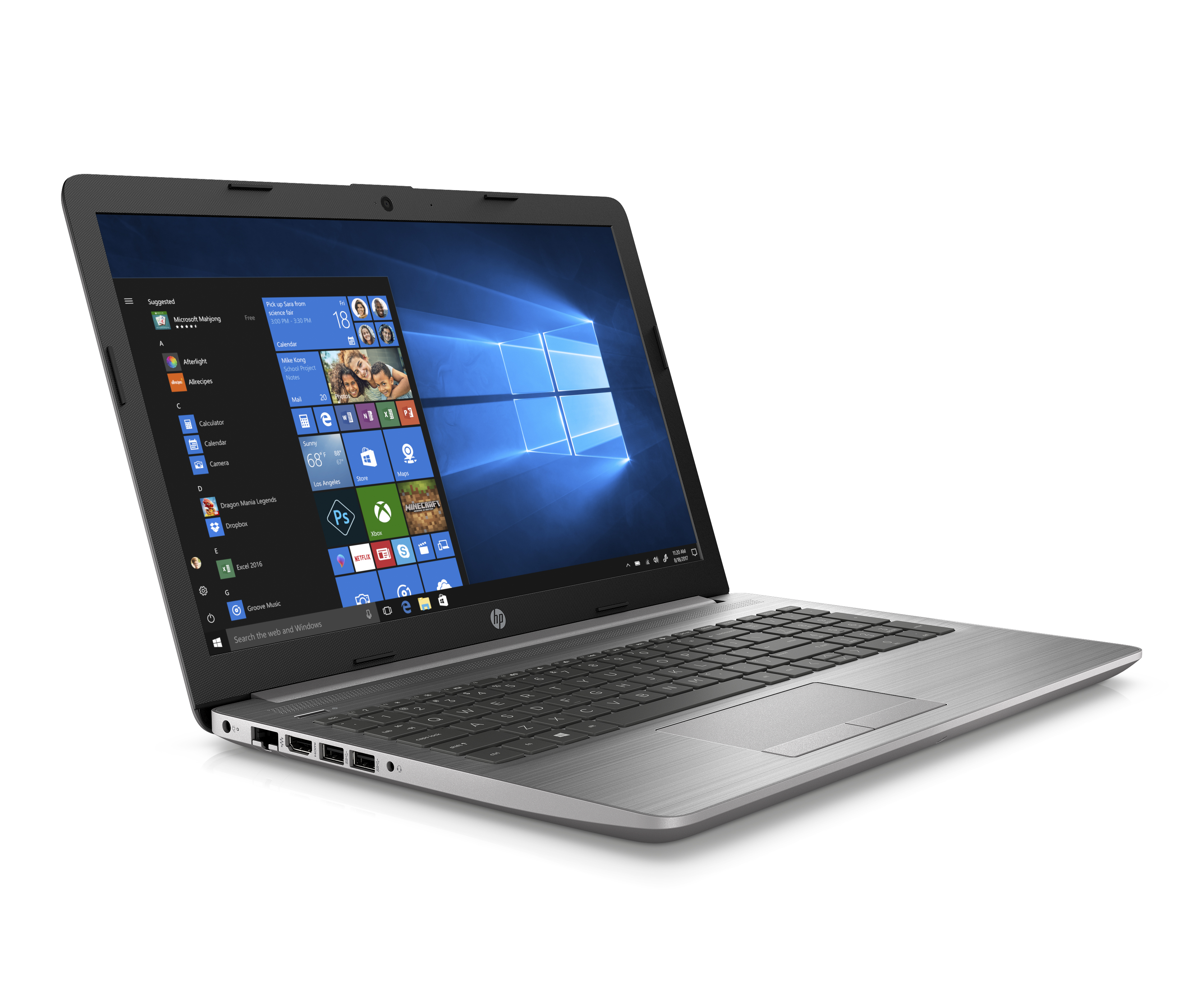 6EC86ES#ACB 250 g7 15.6"(1920x1080)/intel core i7 8565u(1.8ghz)/8192mb/512ssdgb/dvdrw/int:intel uhd graphics 620/41whr/war 1y/1.78kg/asteroid silver/w10pro HP Santreyd  - Вид №1
