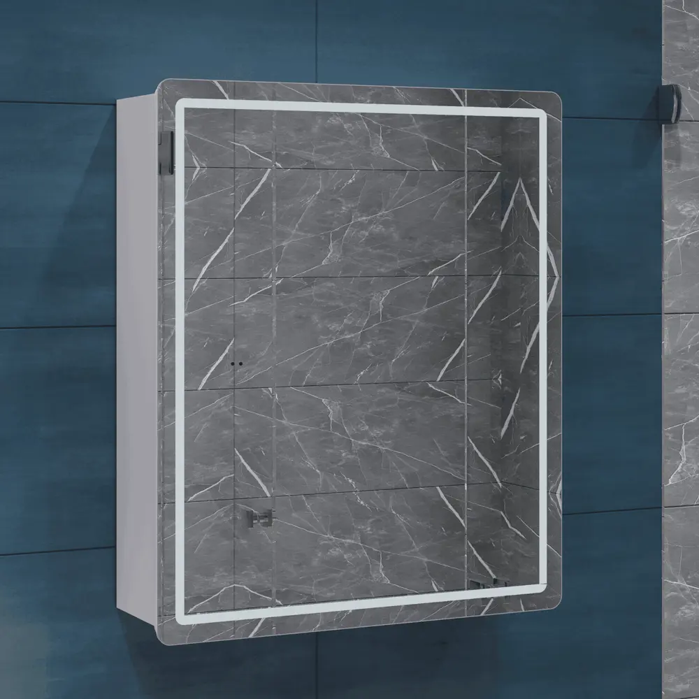 Шкаф для ванной комнаты с зеркалом Vigo Look 49.7x60x17 см с подсветкой STLM-2144819 - Вид №6