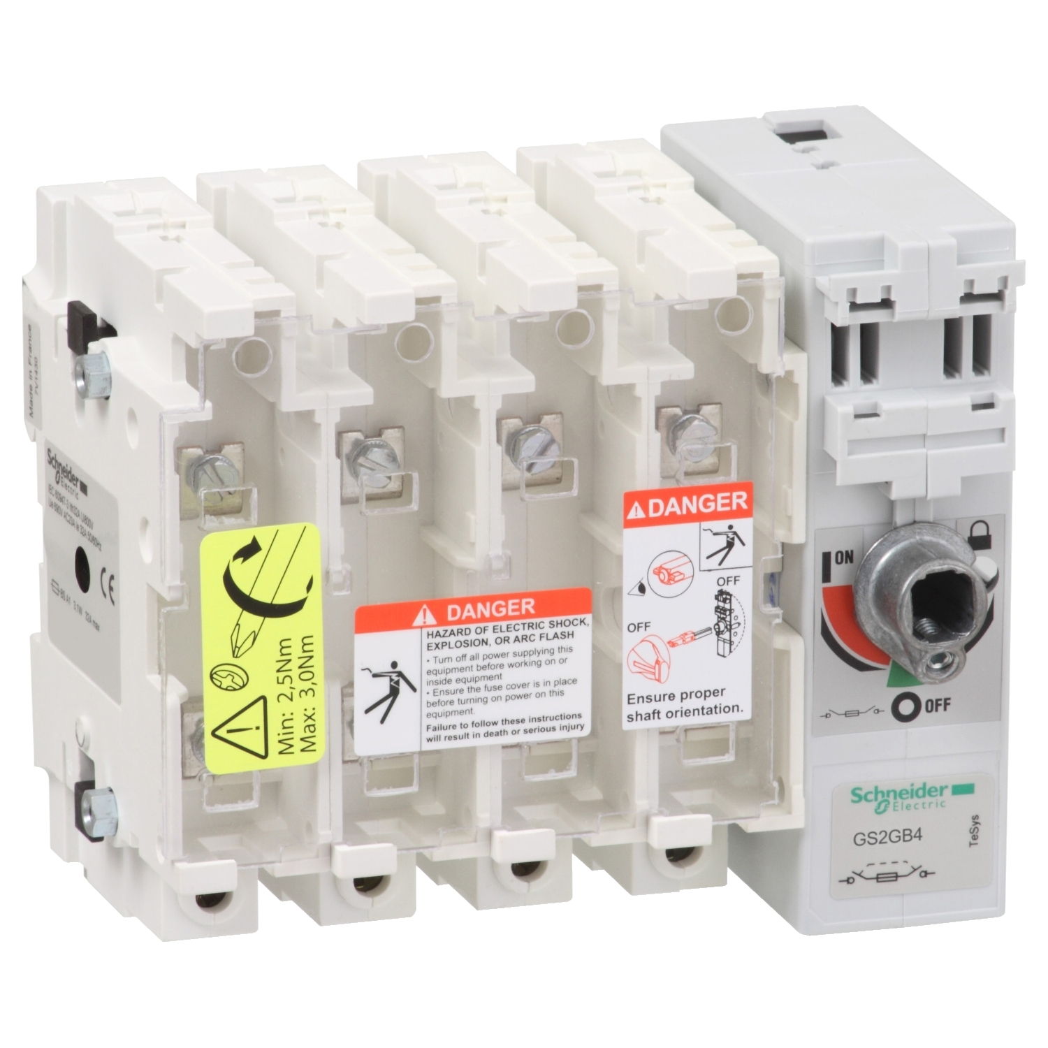 GS2GB4 Рубильник с предохранителем GS 63А 4P, A2, A3 Schneider Electric TeSys 