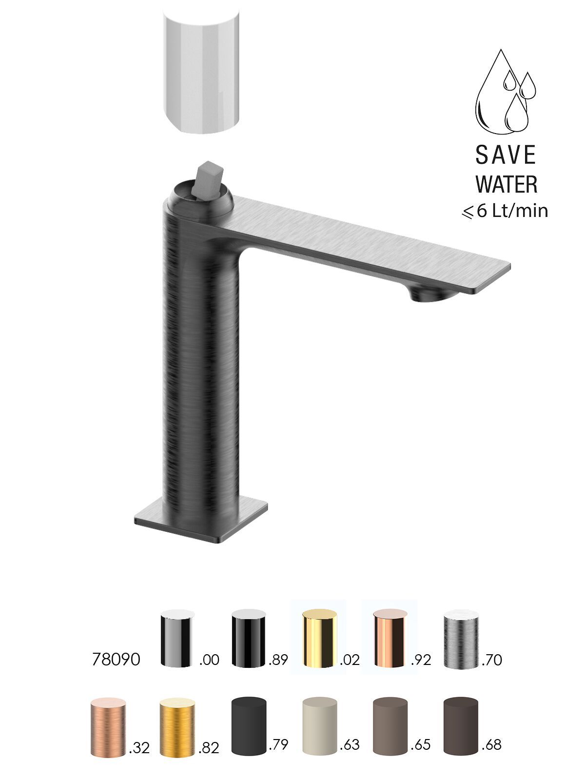 Однорычажный смеситель для раковины с автоматическим сливом Rubinetterie Frattini Narciso S ARCH-00043114 - Вид №15