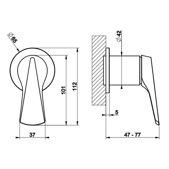 Смеситель для душа из хромированной латуни Gessi вентилятор ARCH-00032120 - Вид №3