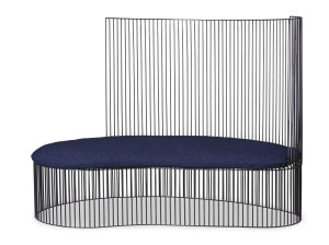 Металлический садовый спальный диван со спинкой