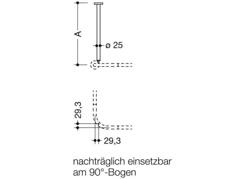 900.34.01SXA Потолочный подвес, специальные длины HEWI System 900 - Вид №1