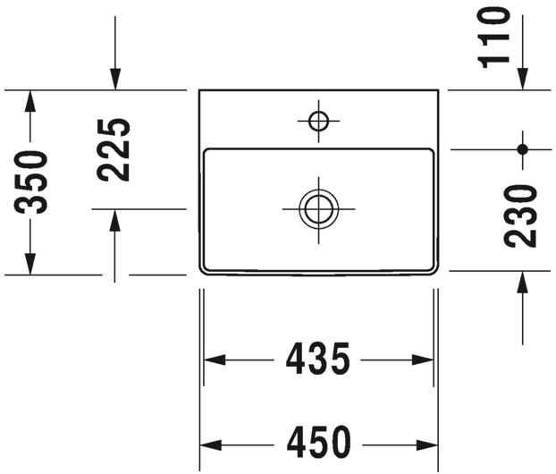 0732450071 Подвесная раковина настенная овальная Duravit DuraSquare - Вид №1