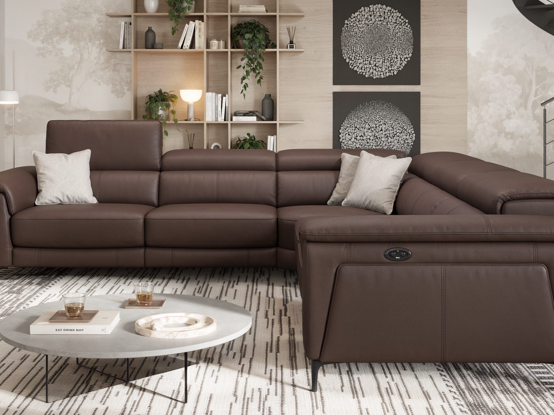 Кожаный угловой диван Sofanella Marino ARCH-00084479 - Вид №1