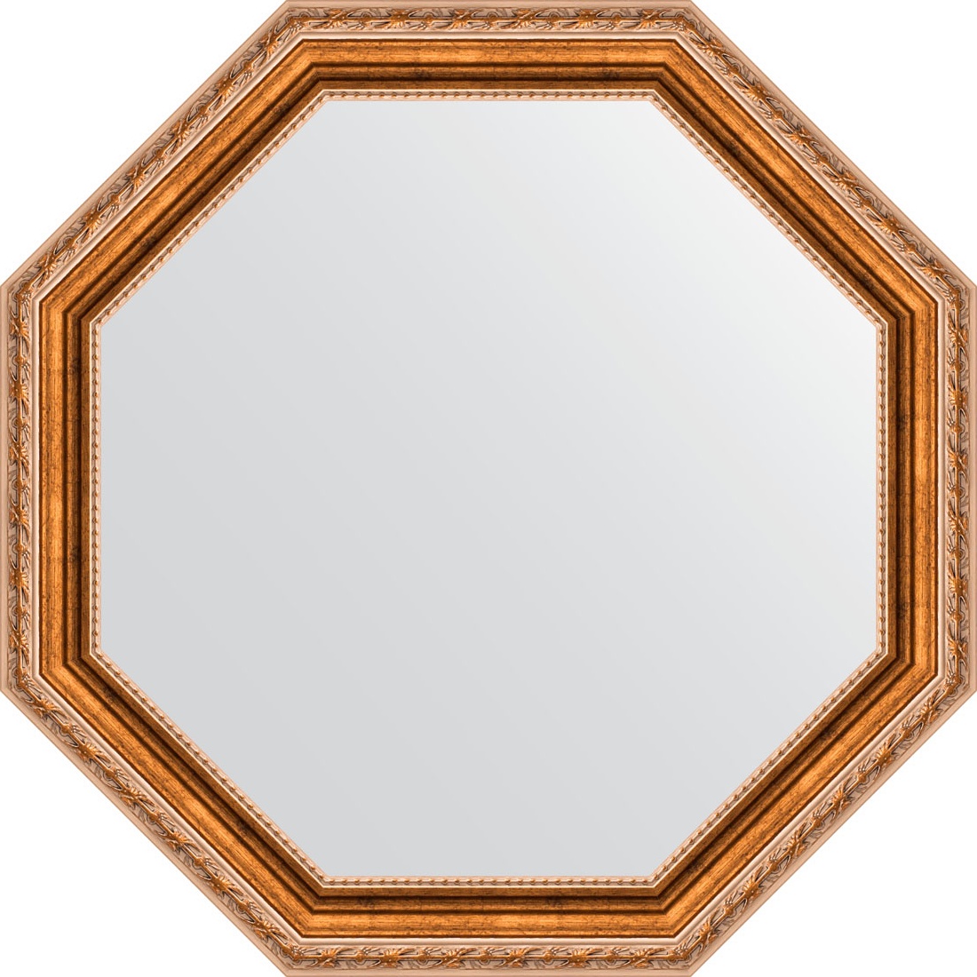BY 3725 Зеркало в багетной раме - версаль бронза 64 mm EVOFORM Octagon