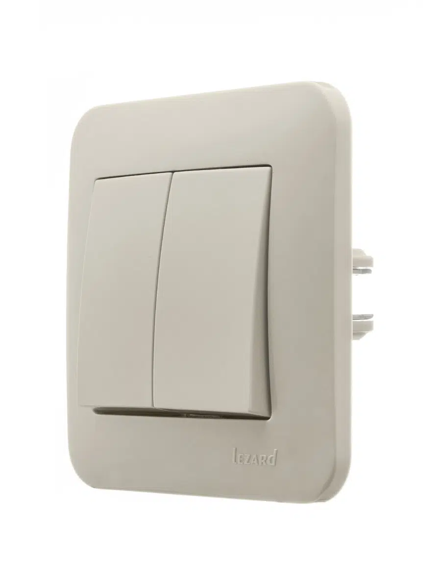 ASTI Выключатель двойной крем LEZARD 7081-0303-101 - Вид №2