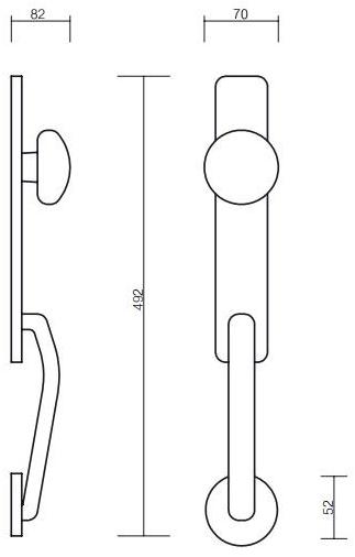 Pasini Ручка для входных дверей из латуни на пластине Princess 4129 - Вид №1