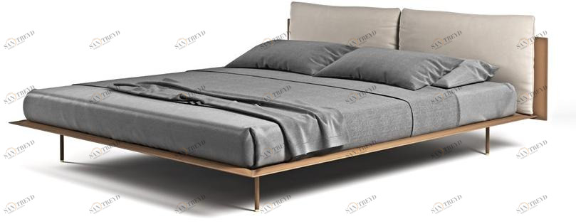 Aston Martin Двуспальная кровать из кожи с обитым изголовьем sun-id-1406202