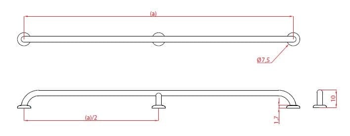 Фиксированная стальная ручка для ванной комнаты Goman Классическая ARCH-00063407 - Вид №13
