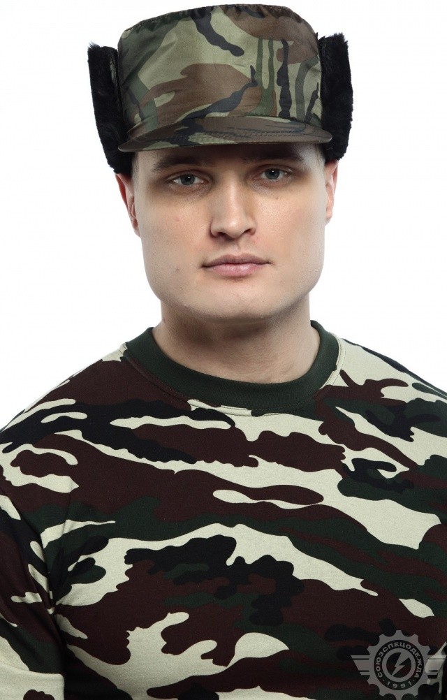 61458 Кепи "Охранник" зимняя камуфляж зеленая  Головные уборы  размер 60 Спецодежда  - Вид №4