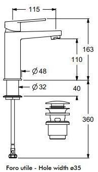 GUGLIELMI Смеситель для умывальника, однорычажный Oggi sun-id-1398866 - Вид №4