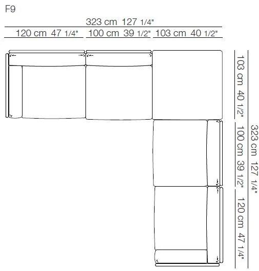 arflex Угловой диван с тканевой обивкой Frame sun-id-1470612 - Вид №5