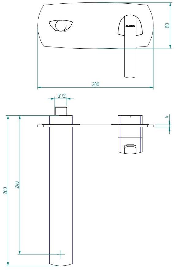 ZAZZERI Смеситель для мойки настенный стальной Tango sun-id-1414737 - Вид №3