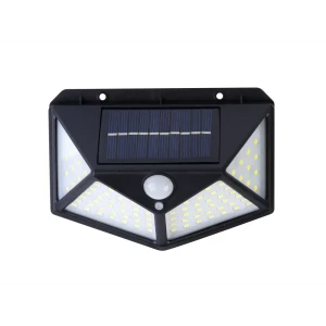 Светильник уличный настенный светодиодный на солнечных батареях с датчиком движения цвет черный/прозрачный