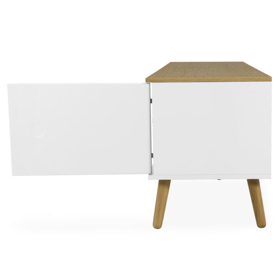 Тумба под ТВ Tenzo Dot, 54х192х43 см, дуб, белая 1665454 - Вид №6