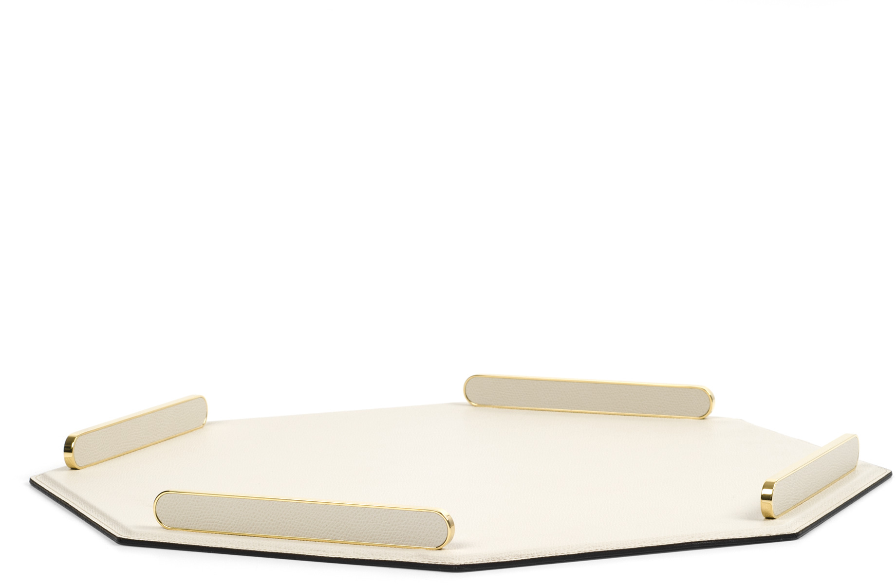 Восьмиугольный поднос Este - 33X33 см/металл-хром/зернистая кожа_верблюжий