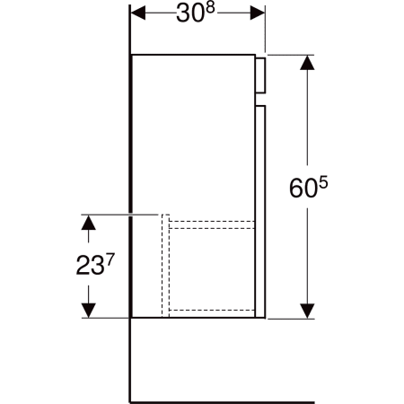501.902.01.1 Шкафчик для раковины Geberit Renova Plan, с одной дверью Geberit  - Вид №17