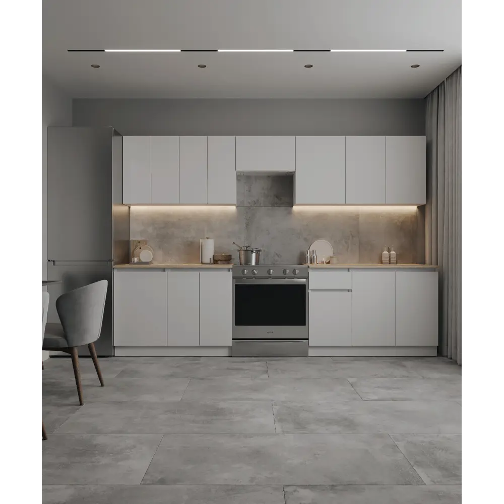 Декоративный фасад для кухонного шкафа под духовку Миус 59.7x7.3 см ЛДСП цвет белый 89387891 STLM-2162104 Santreyd - Вид №3