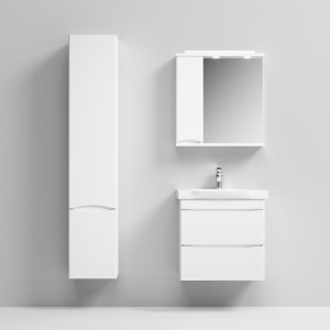 M80MPL0651WG зеркало частично зеркальный шкаф левый 65см с подсветкой белый глянец шт AM.PM Like