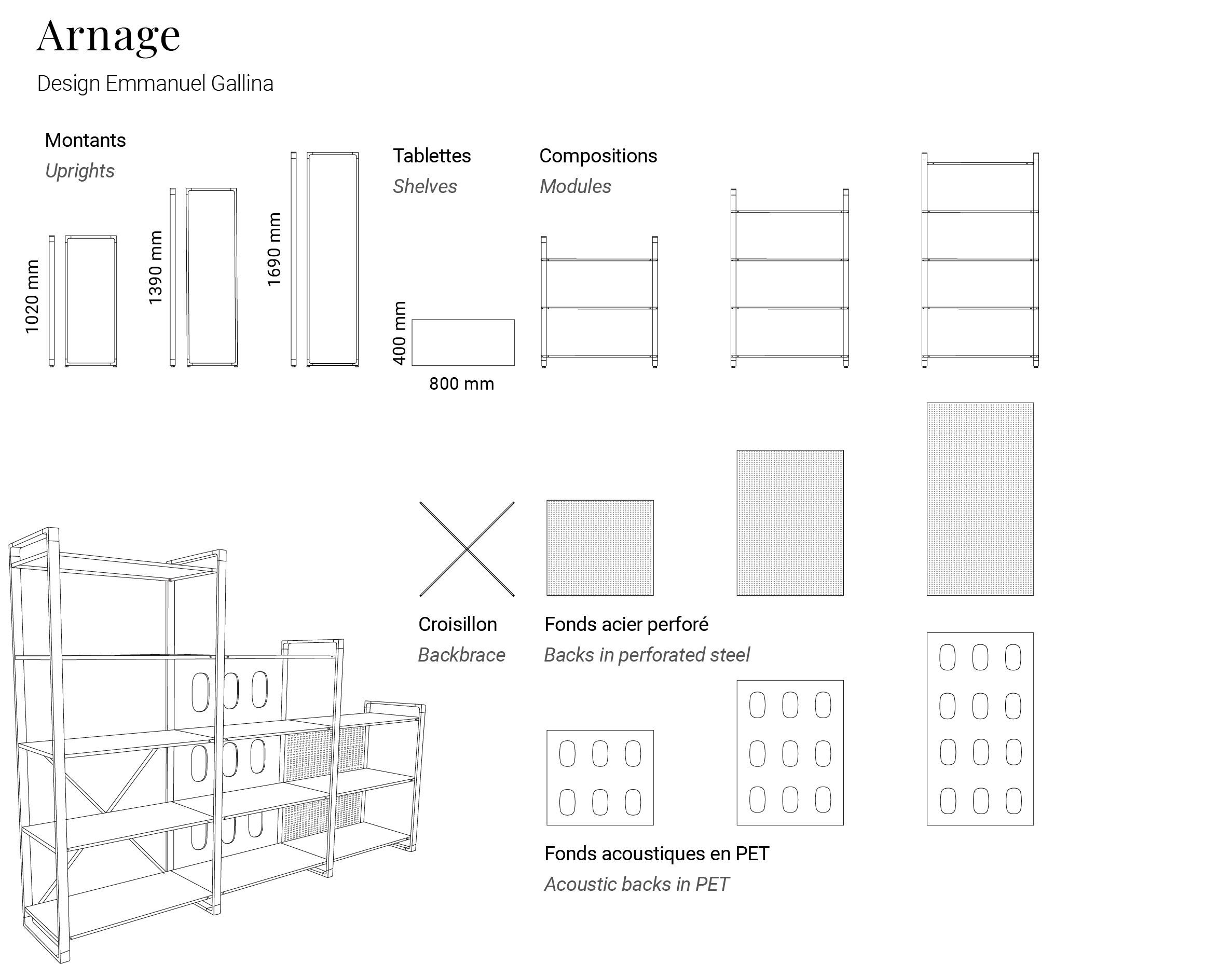 Стальные модульные полки и книжные шкафы Manade Arnage ARCH-00007202 - Вид №3