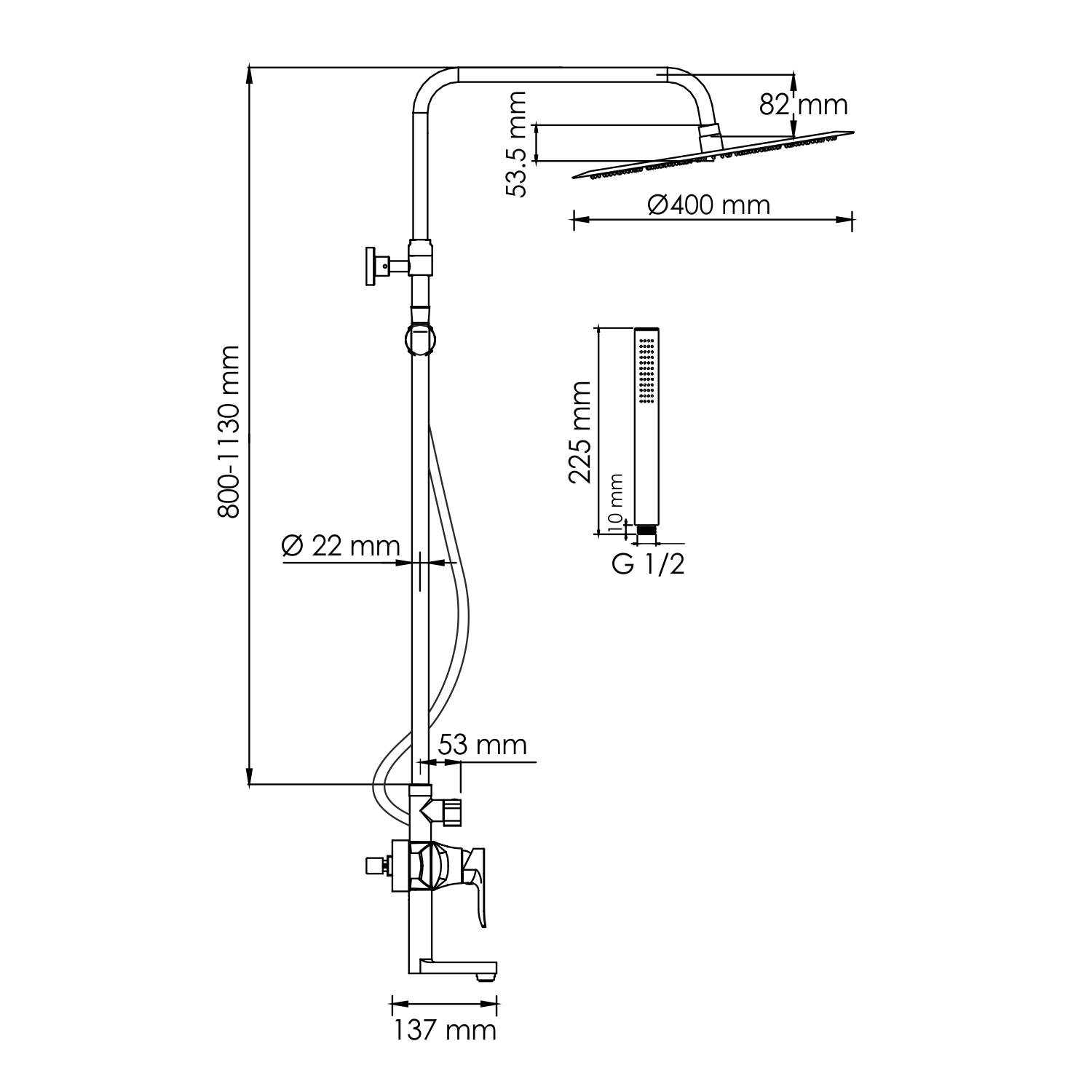 A166.117.137.087.CH Душевой комплект со смесителем WasserKRAFT  - Вид №1
