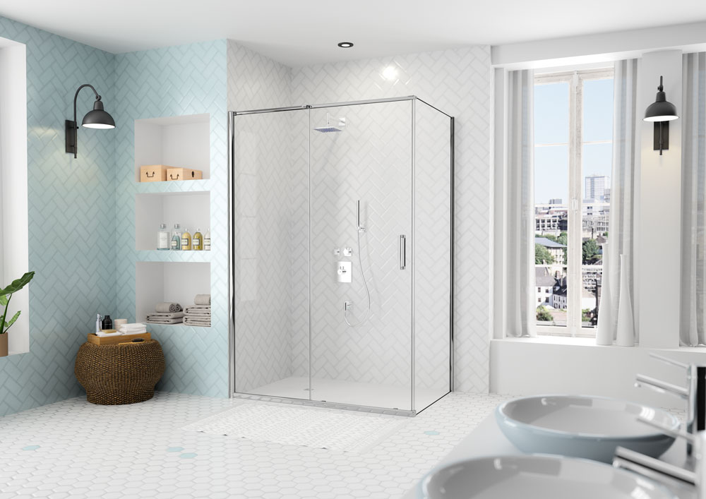 Дверь душевая для установки с боковой панелью AR8SL140SP Merlyn Arysto Хромированный 