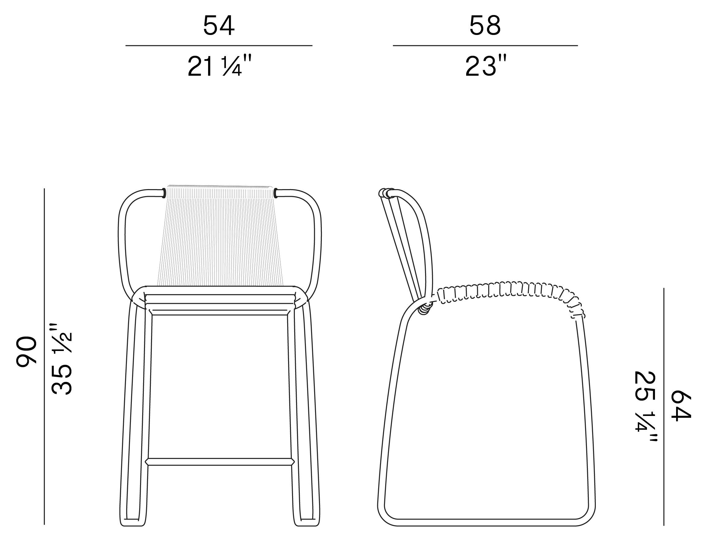 Морской веревочный садовый стул со спинкой Potocco Tibes ARCH-00023832 - Вид №5