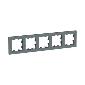 91508926 Рамка для розеток и выключателей Systeme electric Atlasdesign 5 постов цвет грифель STLM-1532601
