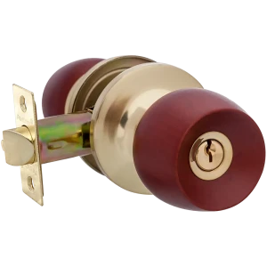 Ручка-защёлка Avers 0598-01-GM/Beech, с ключом и фиксатором, сталь, цвет матовое золото/бук