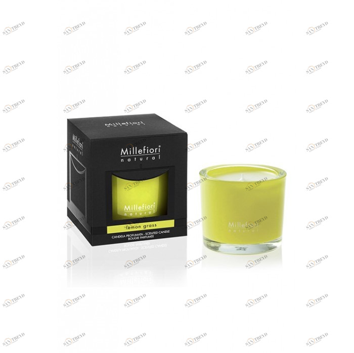 Ароматическая свеча 180гр "Лемонграсс" Lemon grass MILLEFIORI MILANO ЛЕМОНГРАСС 267346 Желтый 