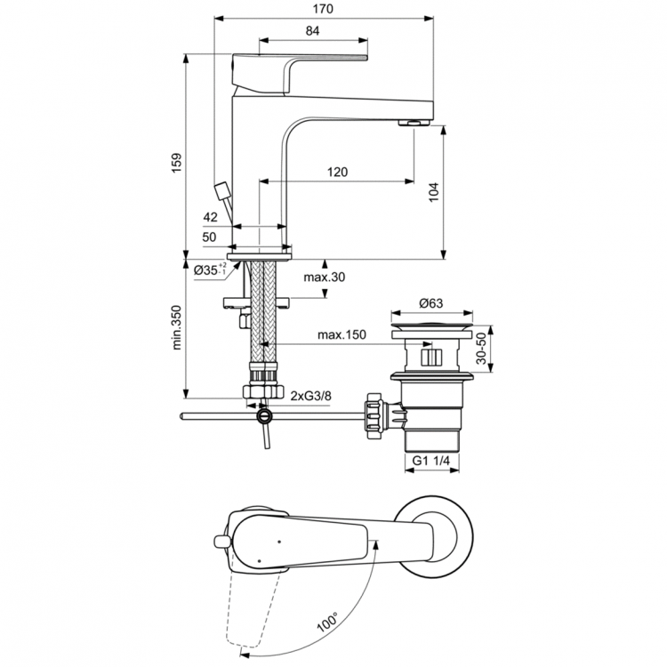 BC688AA Смеситель для раковины Ideal Standard CERAFINE D - Вид №1