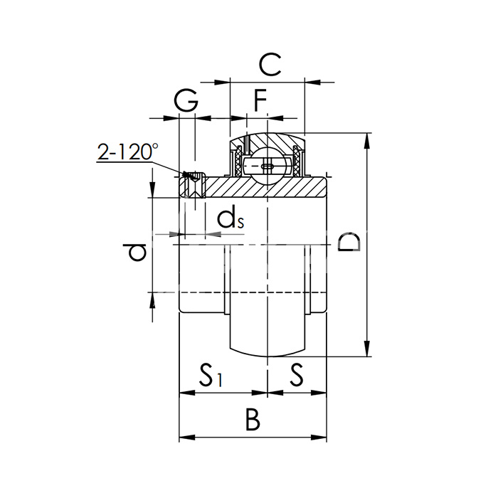 IS1870 Подшипник UC209 ISKRA  - Вид №1