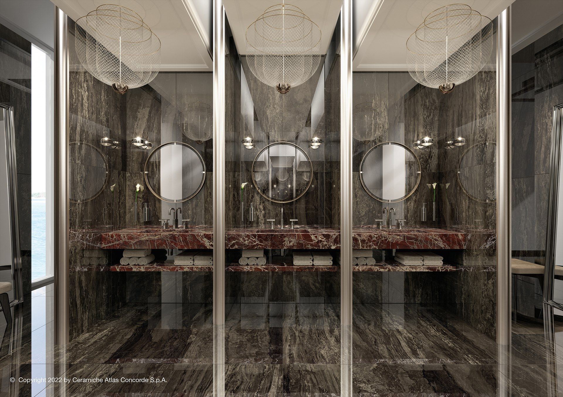 Одиночная подвесная раковина из керамогранита Atlas Concorde Habitat Contract ARCH-00070716 - Вид №8