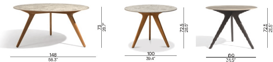 MANUTTI Круглый керамический садовый высокий стол Torsa sun-id-1460580 - Вид №4