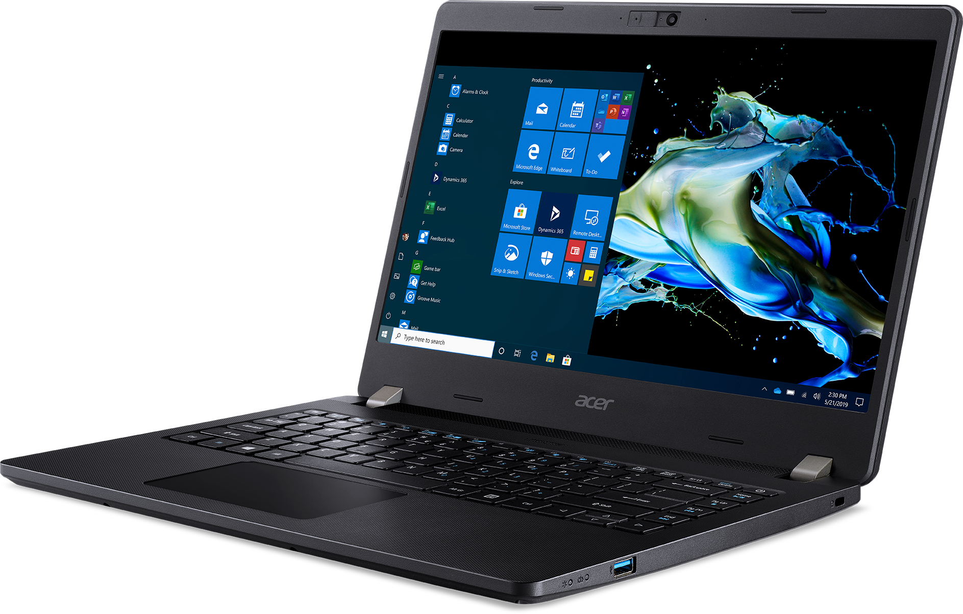 NX.VMKER.009 travelmate p2 tmp214-52-34ud 14"(1920x1080 (матовый))/intel core i3 10110u(2.1ghz)/8192mb/128ssdgb/nodvd/int:uma/cam/bt/wifi/+/war 3y/1.6kg/black/w10pro Acer Santreyd  - Вид №2