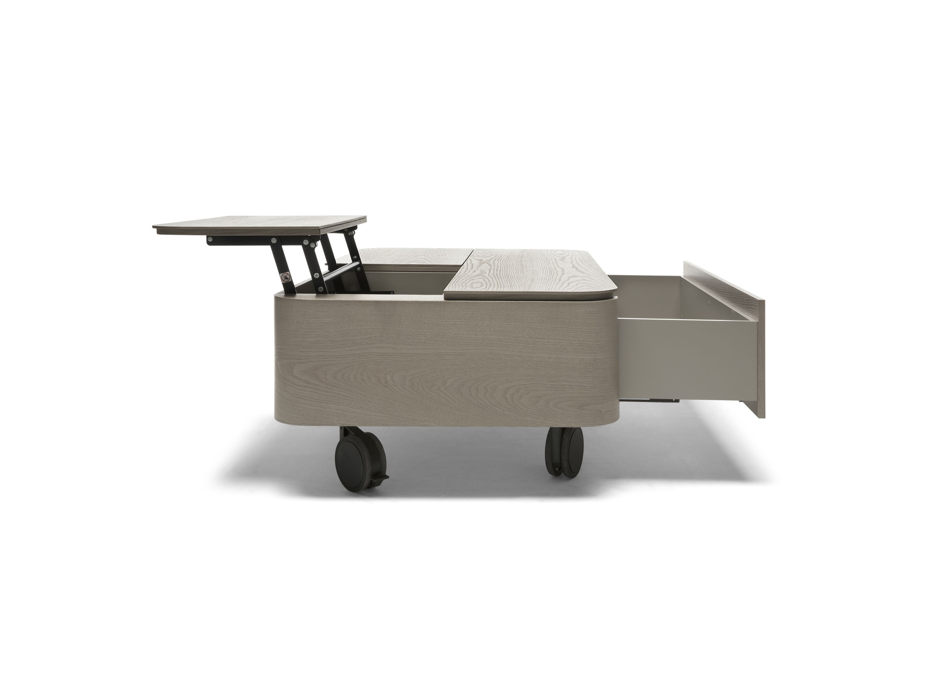 Деревянный журнальный столик с колесами и отсеком для хранения Natuzzi Italia SQUARE ARCH-00091390 - Вид №21