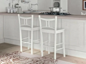 CREO Kitchens Высокий деревянный табурет с подставкой для ног Anja