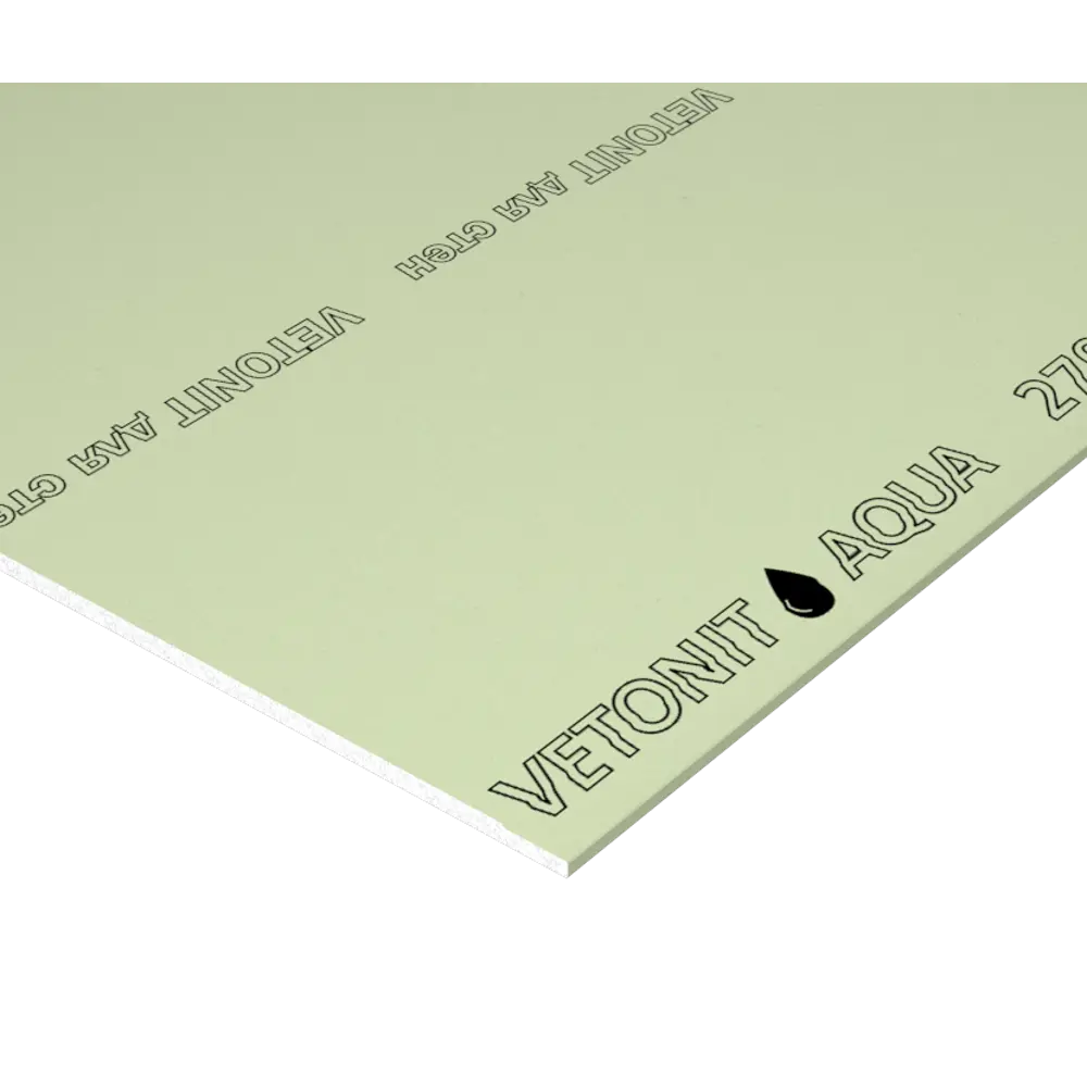 Гипсокартон влагостойкий 12.5 мм Vetonit Аква Оптима 2700x1200 мм 3.24 м² STLM-2190113 - Вид №1