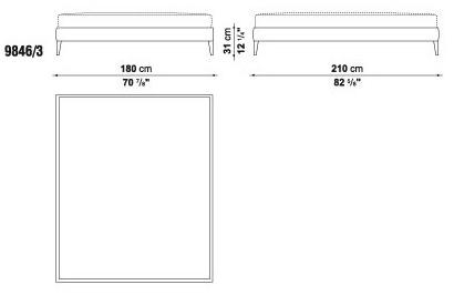 Maxalto Двуспальная кровать из ткани с высоким изголовьем Filemone sun-id-1365147 - Вид №1