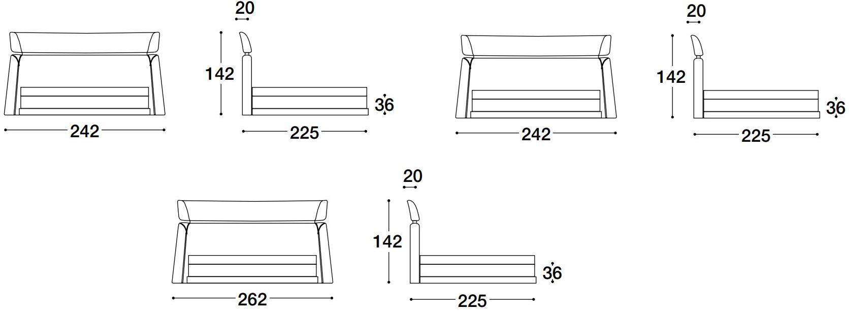 VOLPI Двуспальная кровать с мягким изголовьем Luigi volpi Lv-86003 - Вид №2