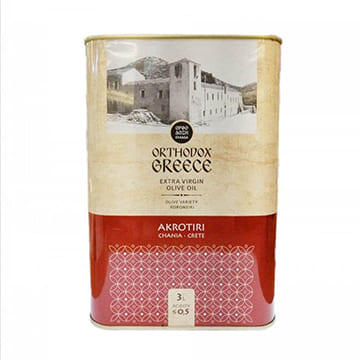 Оливковое масло AKROTIRI Extra Virgin Православная Греция 3 л Santreyd 28984 - Вид №1