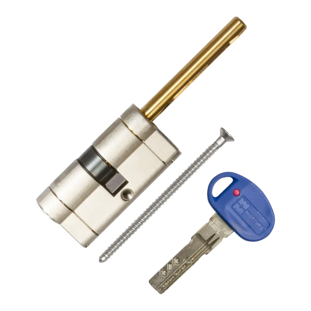 Цилиндр Mottura Champions Pro CP4P513101C5, 46x10x26 мм, ключ/шток, цвет матовый никель, без вертушки STLM-2117425 - Вид №1
