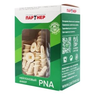 Дюбель дрива для гипсокартона Партнер, 8x35 мм, нейлон, 50 шт.