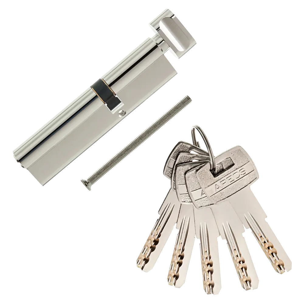 Цилиндр Apecs SM-120(50C/70)-C-NI, 50x70 мм, ключ/вертушка, цвет никель ЦИЛИНДР APECSSM-120(50C/70)-C-NI КЛ-ВЕРТ STLM-2060628 - Вид №1