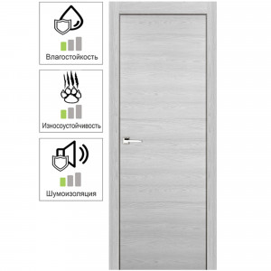82472559 Дверь межкомнатная глухая ламинация цвет ясень серый 80x200 см (с замком)