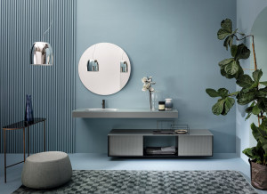 Секционный подвесной шкаф для ванной комнаты