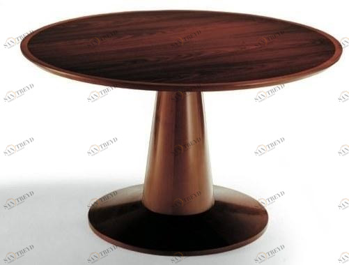 HUGUES CHEVALIER Круглый обеденный стол из дерева Iconic sun-id-1408545