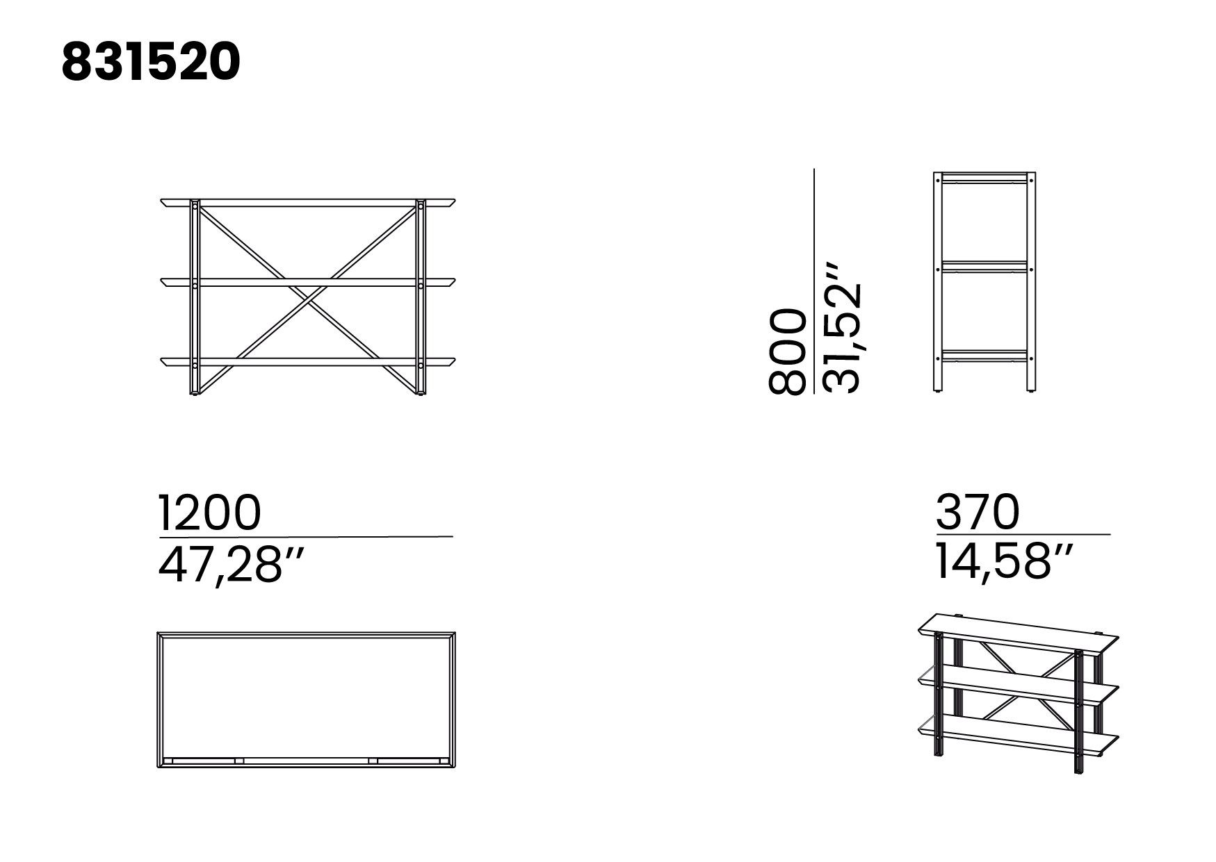 Прямоугольная консоль animovel Тайга ARCH-00117351 - Вид №2
